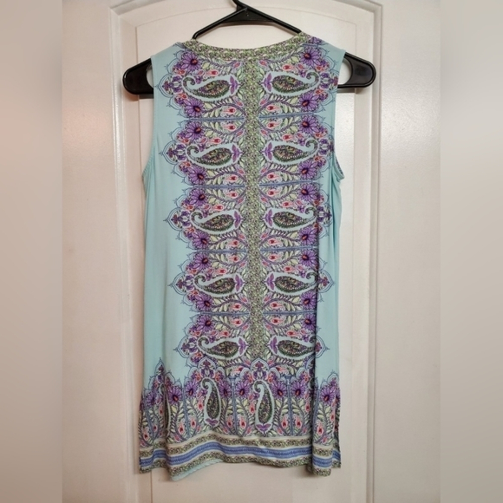 J.Jill sleeveless tunic top. Extra small petite. Like new. Paisley. Floral. Tank - Picture 4 of 6